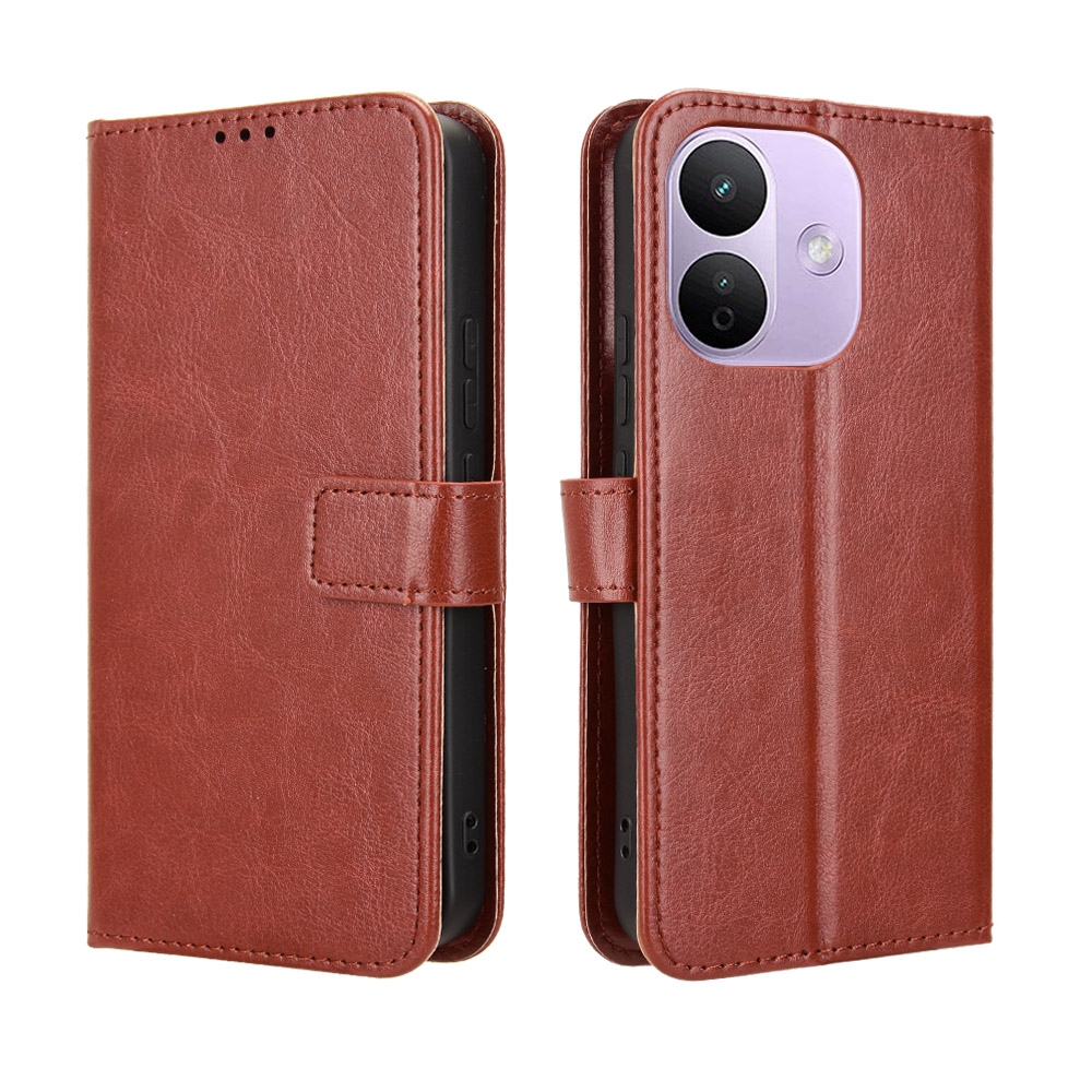 Crazy könyvformájú tok a Xiaomi Redmi Note 17 Pro 5G-hez – barna