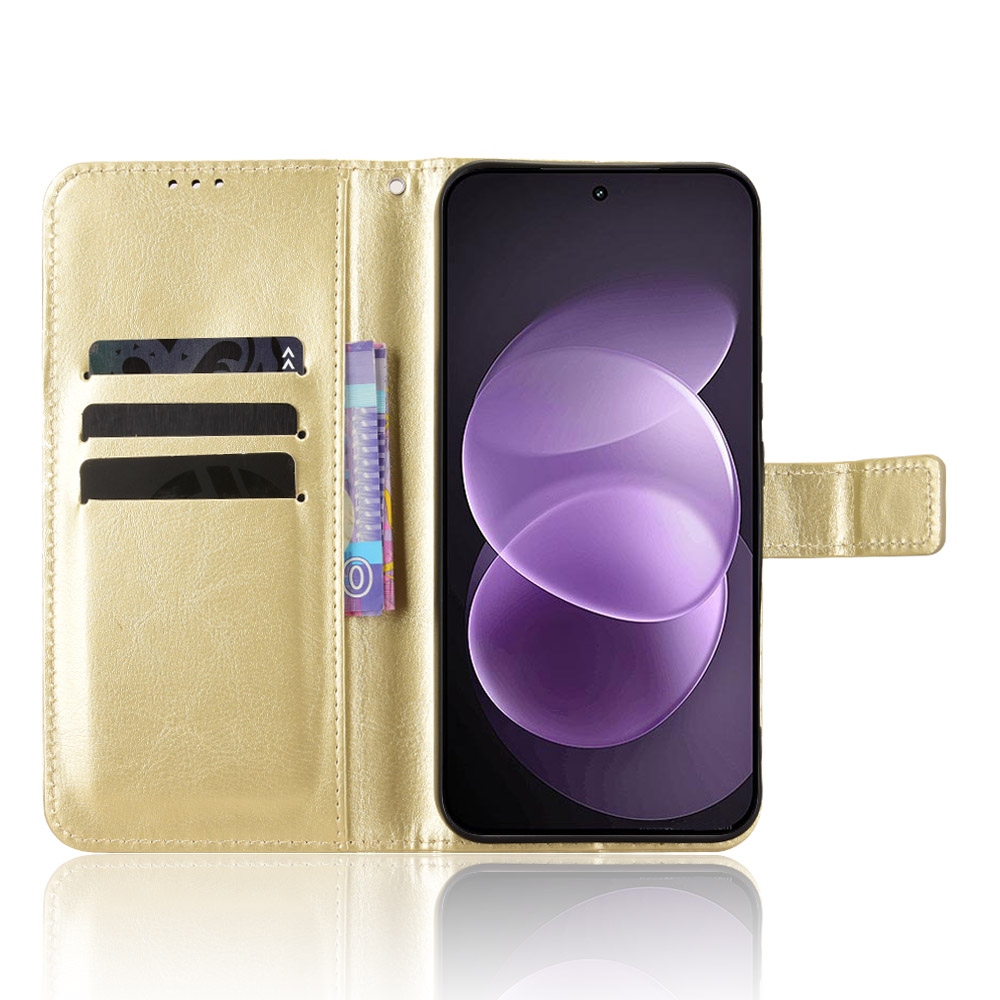 Crazy könyvformájú tok a Xiaomi Redmi Note 17 Pro 5G-hez – arany