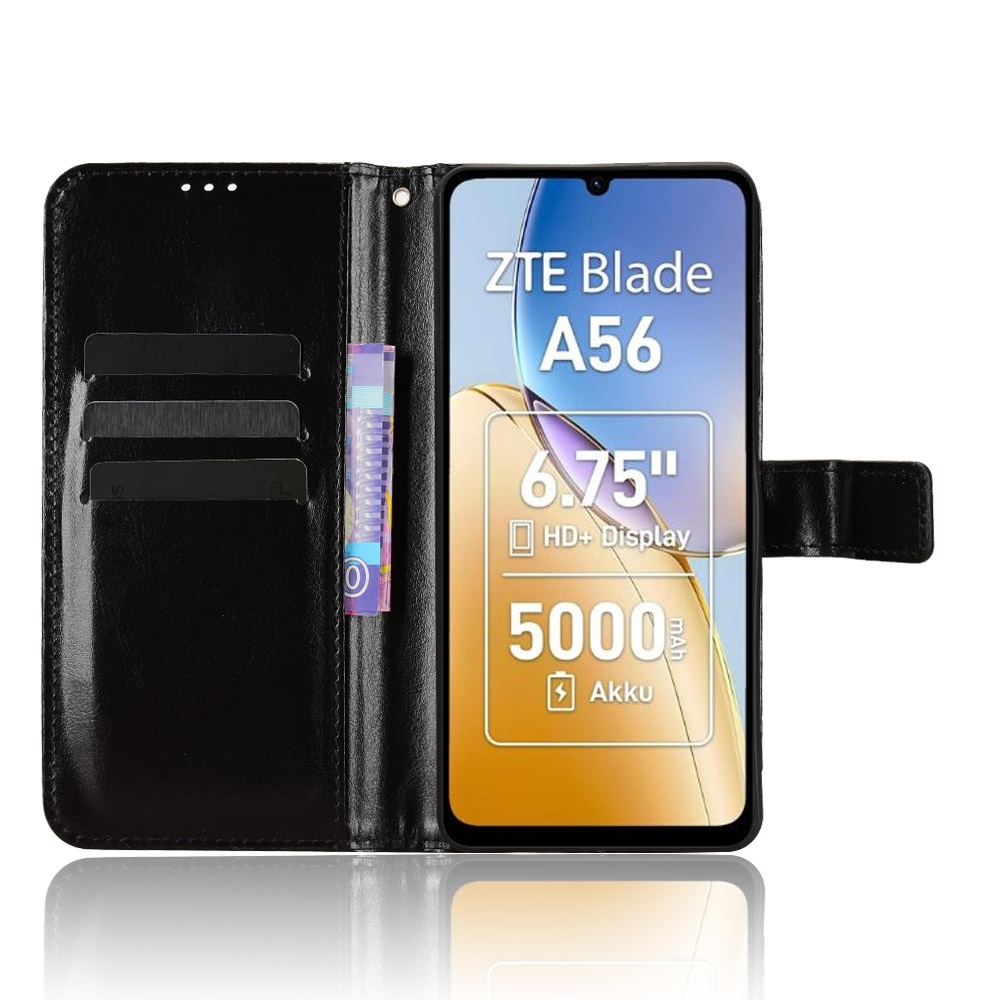 Őrült könyv tok ZTE Blade A56-hoz - fekete