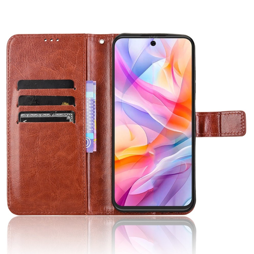 Őrült könyv tok a ZTE Blade V70 Vita számára - barna