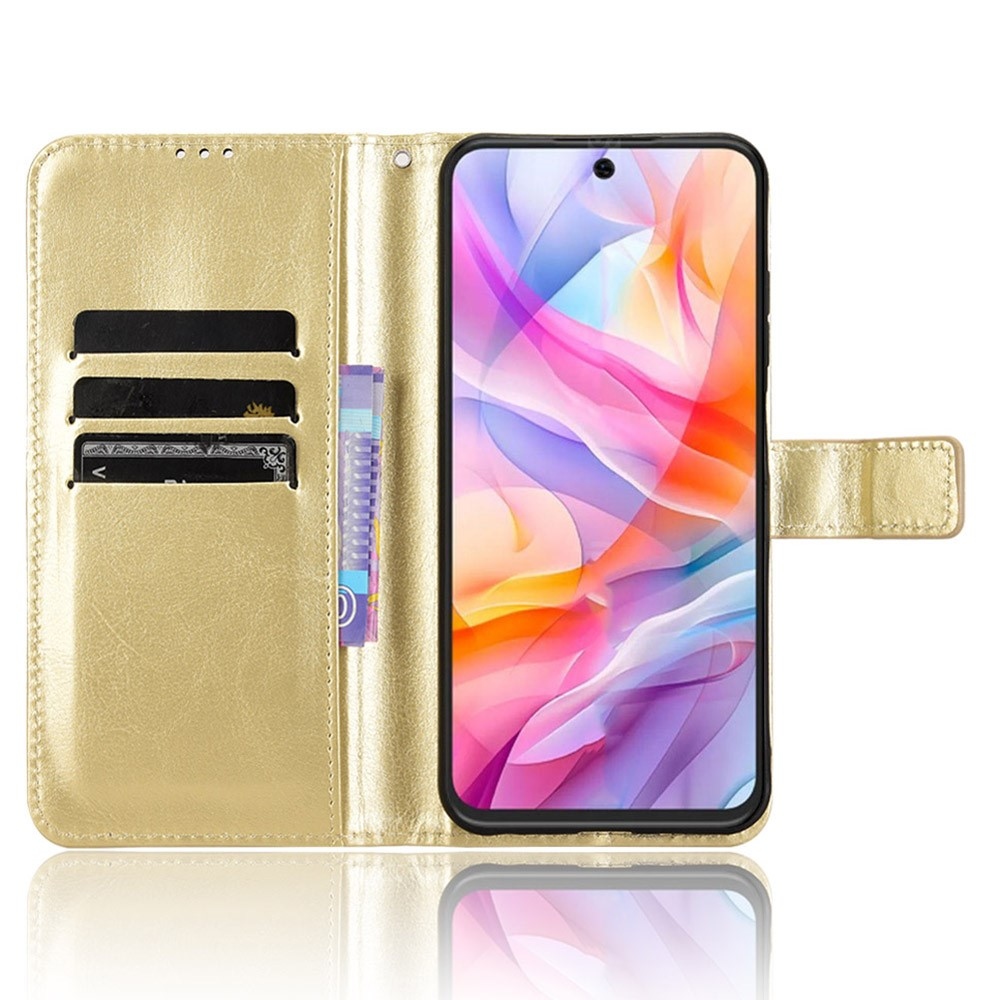 Őrült könyv tok a ZTE Blade V70 Vita számára - arany színű