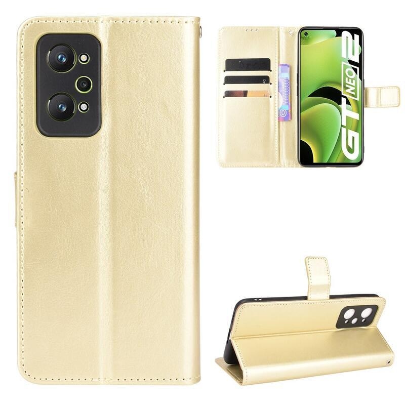 Őrült pénztárca tok mobilhoz Realme GT Neo 2 - arany