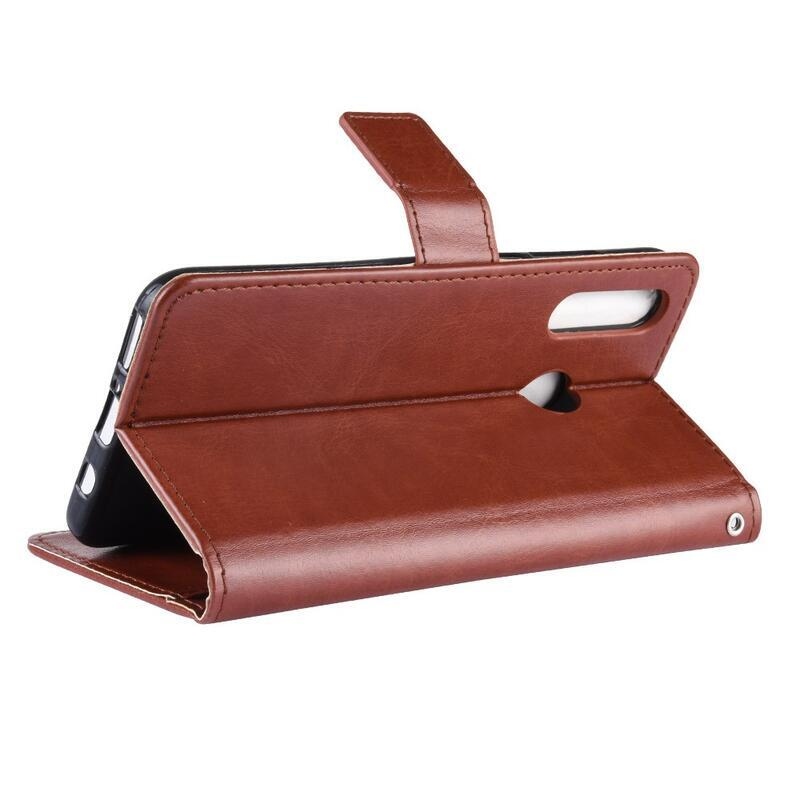 Őrült PU bőr pénztárca tok a Honor 20 Lite/Honor 20e számára - barna