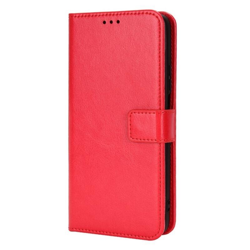 Őrült PU bőr pénztárca tok mobiltelefonhoz Huawei Nova Y90 - piros