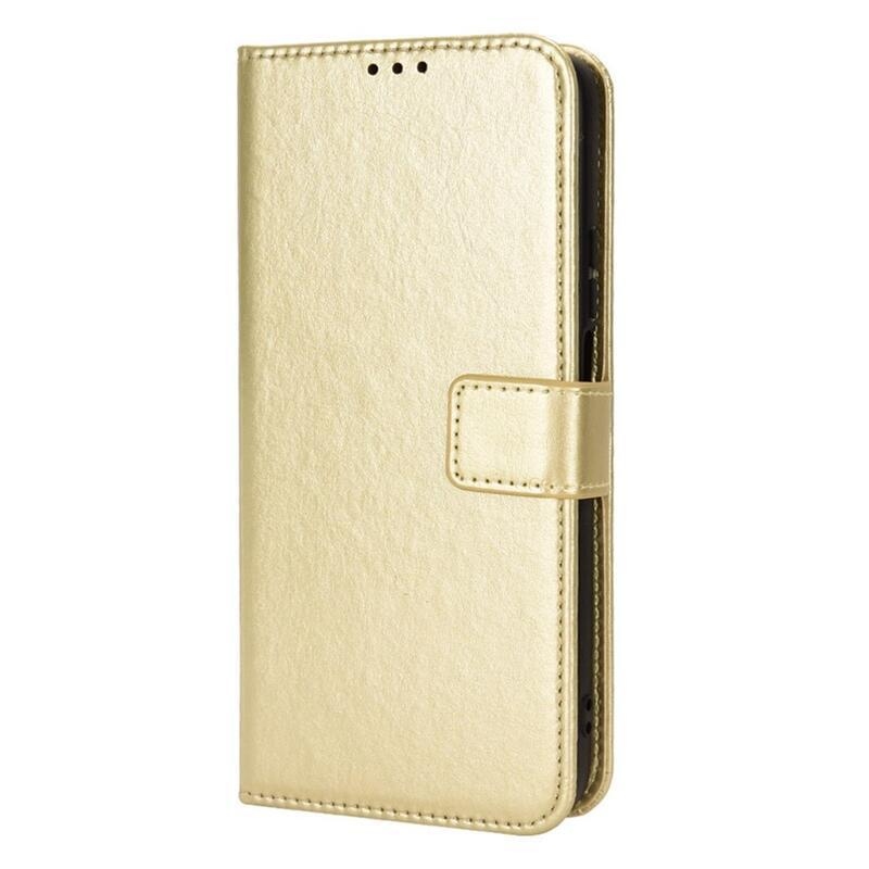Őrült PU bőr pénztárca tok mobiltelefonhoz Huawei Nova Y90 - arany színű