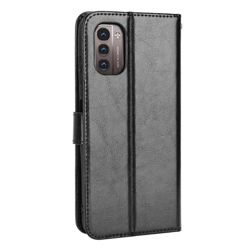 Őrült PU bőr pénztárca tok a Nokia G11/G21 készülékhez - fekete