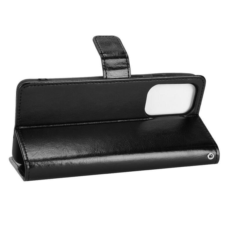 Őrült PU bőr pénztárca tok Samsung Galaxy M23 5G-hez - fekete