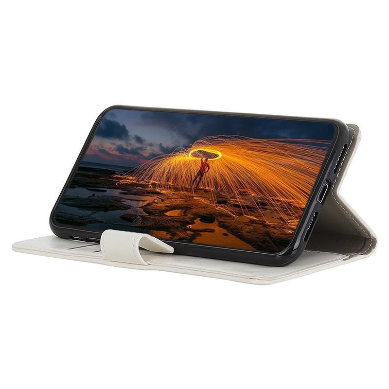 Őrült PU bőr pénztárca tok Xiaomi Mi 10T Lite 5G - fehér