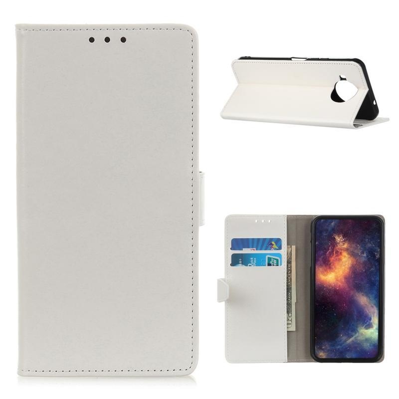 Őrült PU bőr pénztárca tok Xiaomi Mi 10T Lite 5G - fehér
