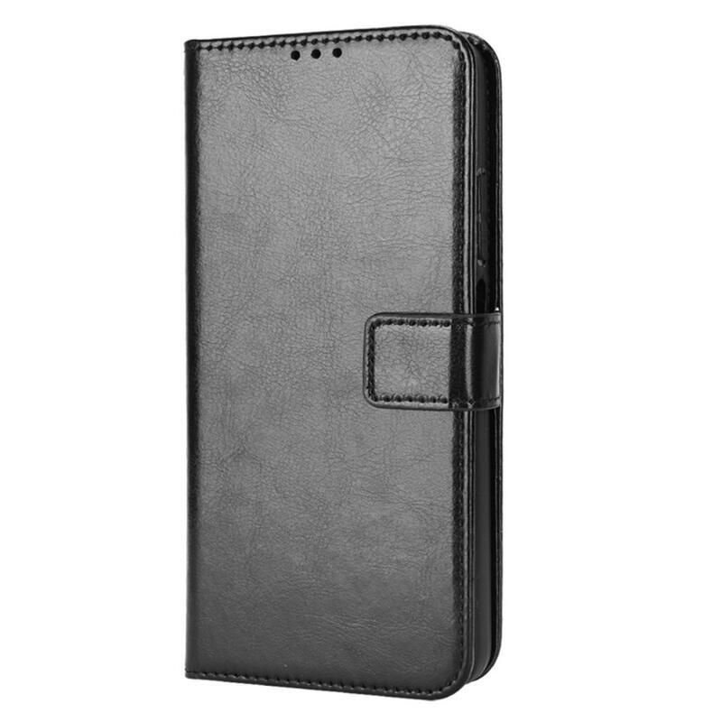 Őrült PU bőr pénztárca tok a Xiaomi Poco M4 Pro 4G-hez - fekete