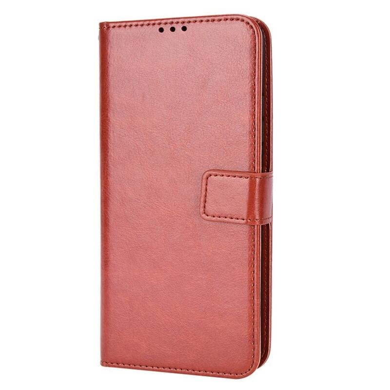 Őrült PU bőr pénztárca tok a Xiaomi Poco M4 Pro 4G-hez - barna