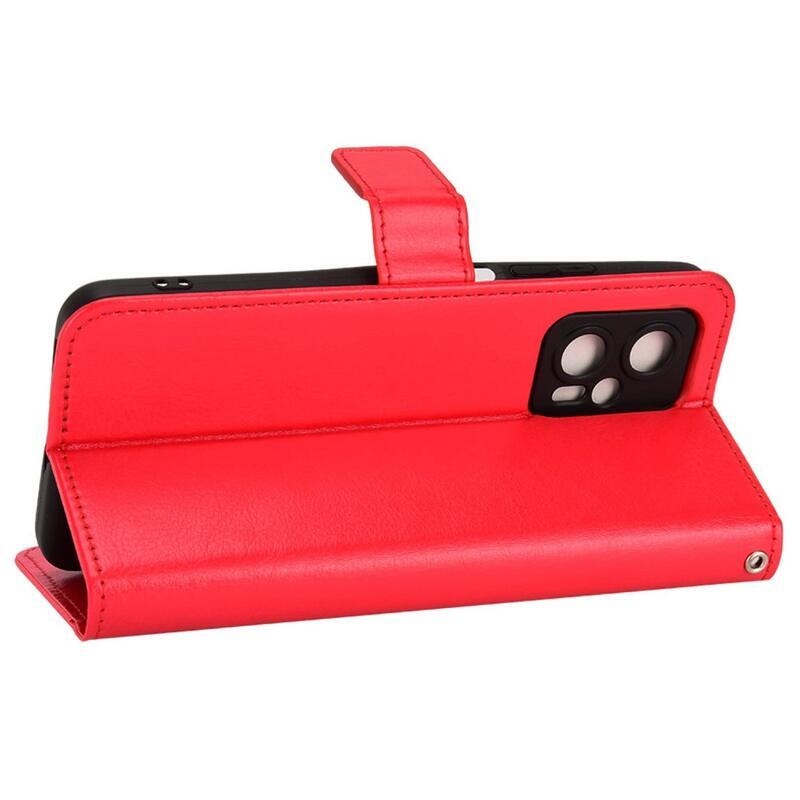 Őrült PU bőr pénztárca tok Xiaomi Poco X4 GT 5G - piros