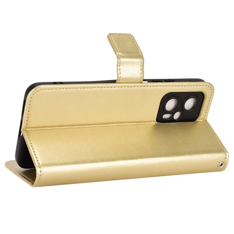 Őrült PU bőr pénztárca tok a Xiaomi Poco X4 GT 5G számára - arany színű