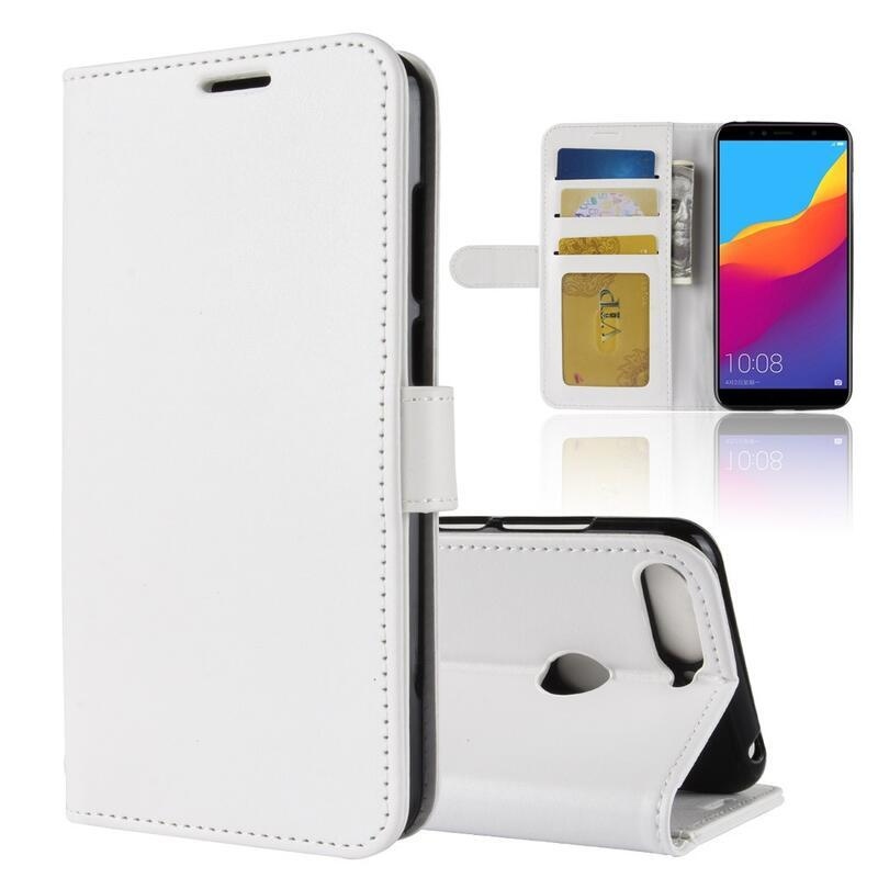 Őrült PU bőr pénztárca tok a Honor 7A-hoz - fehér