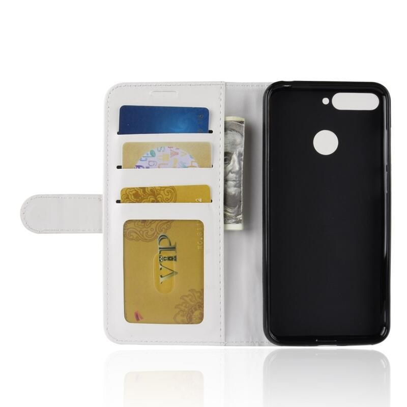Őrült PU bőr pénztárca tok a Honor 7A-hoz - fehér