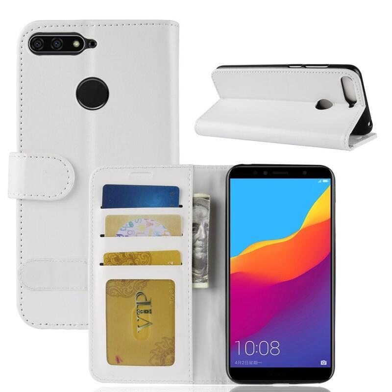 Őrült PU bőr pénztárca tok a Honor 7A-hoz - fehér