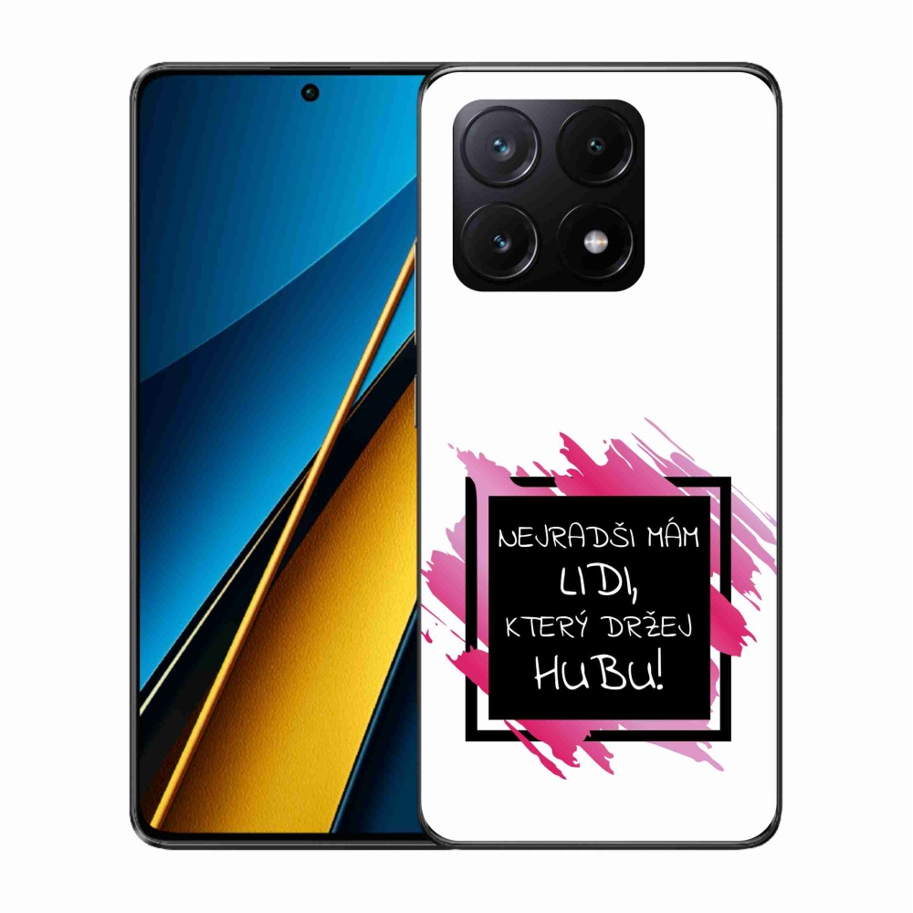 Gél borító mmCase a Xiaomi Poco X6 Pro 5G-hez - vicces szöveg 7 fekete és fehér háttérrel