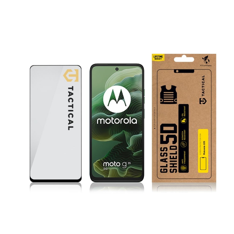 Tactical Glass Shield 5D üveg a Motorola G35 fekete készülékhez