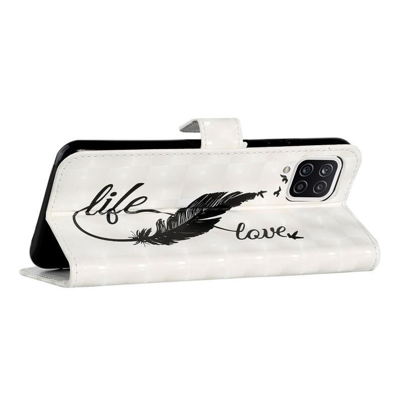 Kreatív pénztárca tok Samsung Galaxy A22 4G készülékhez - fekete toll