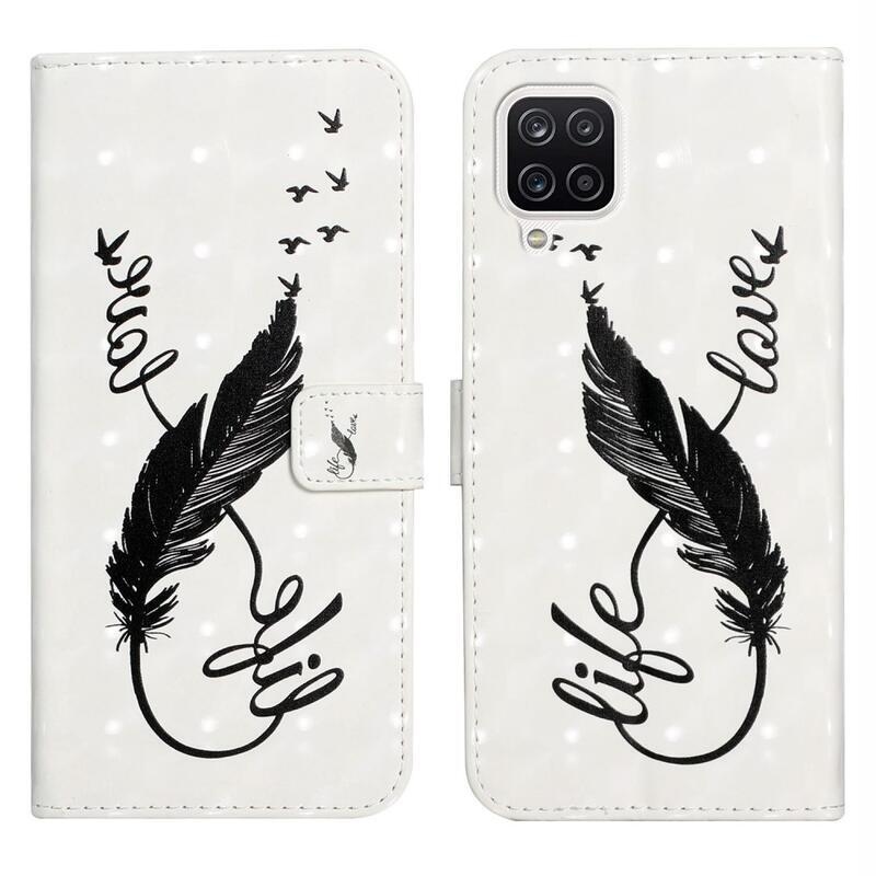 Kreatív pénztárca tok Samsung Galaxy A22 4G készülékhez - fekete toll