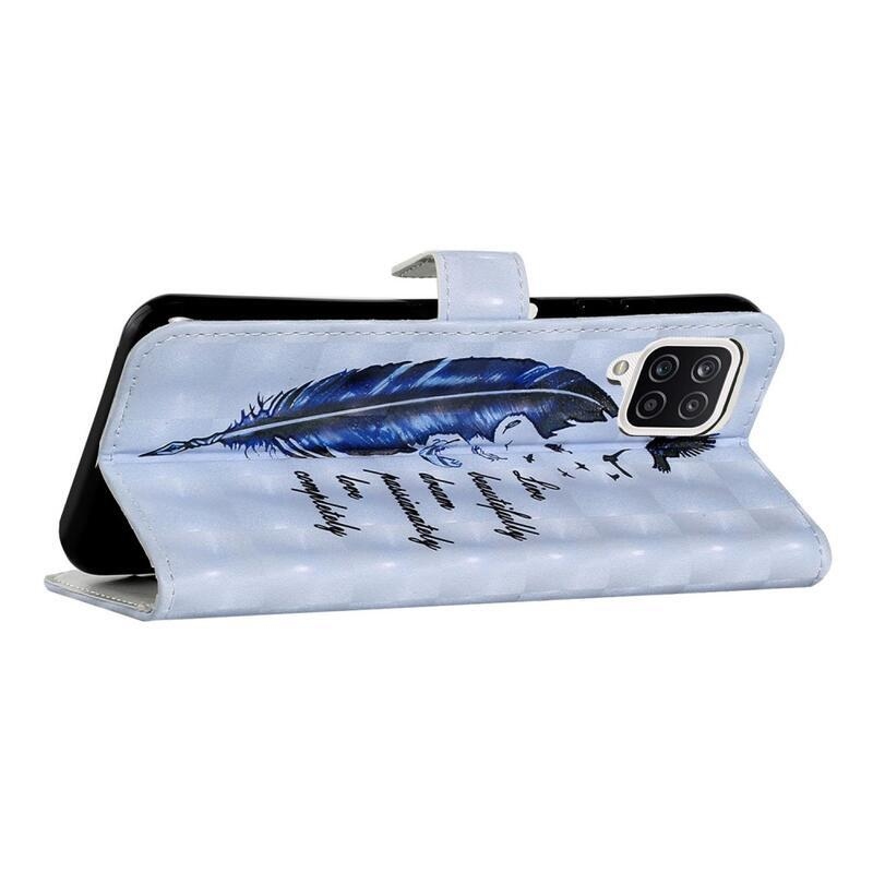 Kreatív pénztárca tok Samsung Galaxy A22 4G készülékhez - kék toll