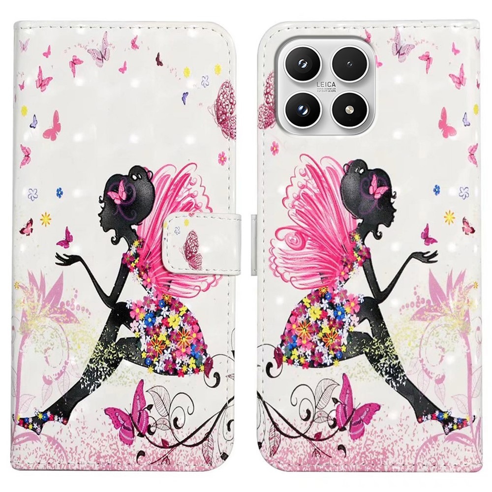 Kreatív pénztárca tok Xiaomi 17 - lány pillangókkal