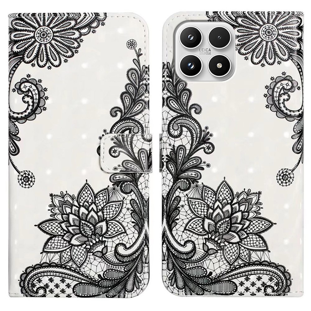 Kreatív pénztárca tok a Xiaomi 17 - csipke virághoz