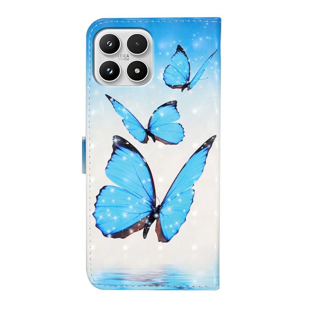 Kreatív pénztárca tok Xiaomi 17 - kék pillangókhoz