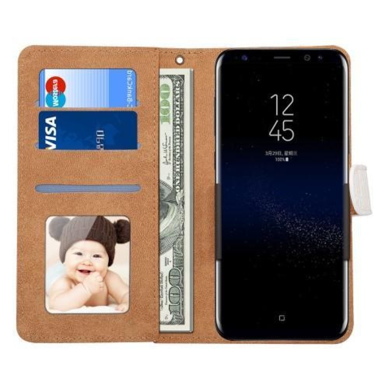 Kroko PU bőr univerzális mobiltelefon tok 15,7 x 8 x1,8 cm-ig - fehér