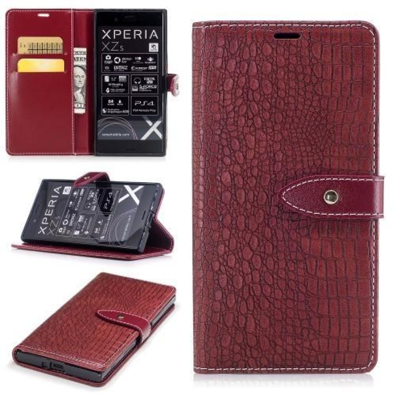 CrocoStyle PU bőr tok Sony Xperia XZ készülékhez - piros