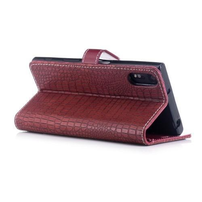 CrocoStyle PU bőr tok Sony Xperia XZ készülékhez - piros