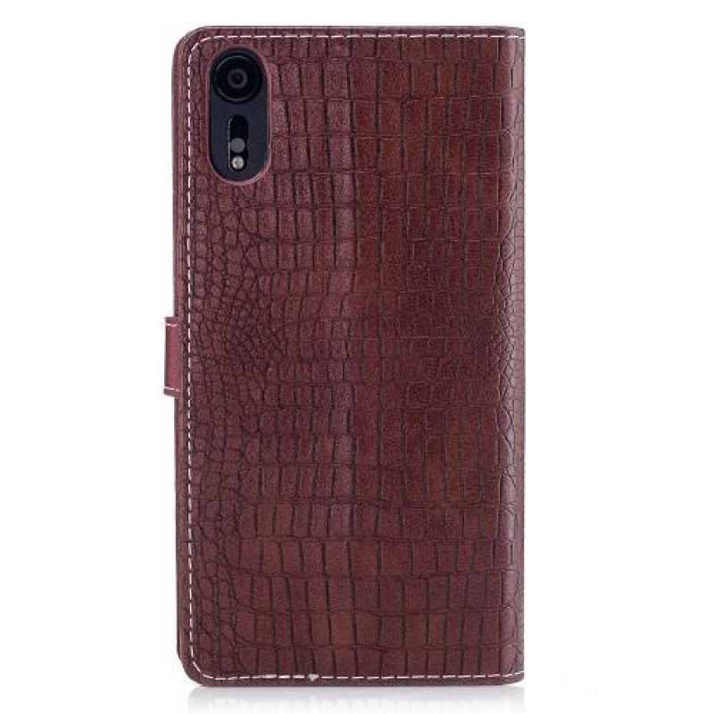 CrocoStyle PU bőr tok Sony Xperia XZ készülékhez - bordó színű
