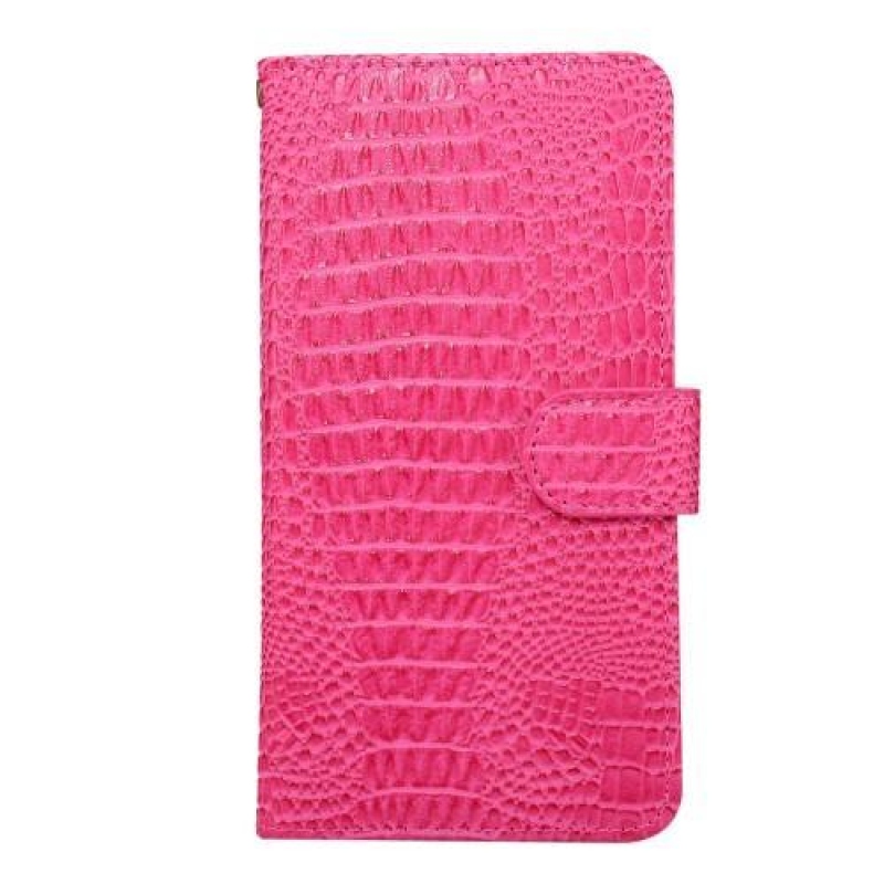 Crocostyle PU bőr univerzális tok 16,3 x 8,3 x 0,8 cm méretű mobiltelefonokhoz - rózsaszínű