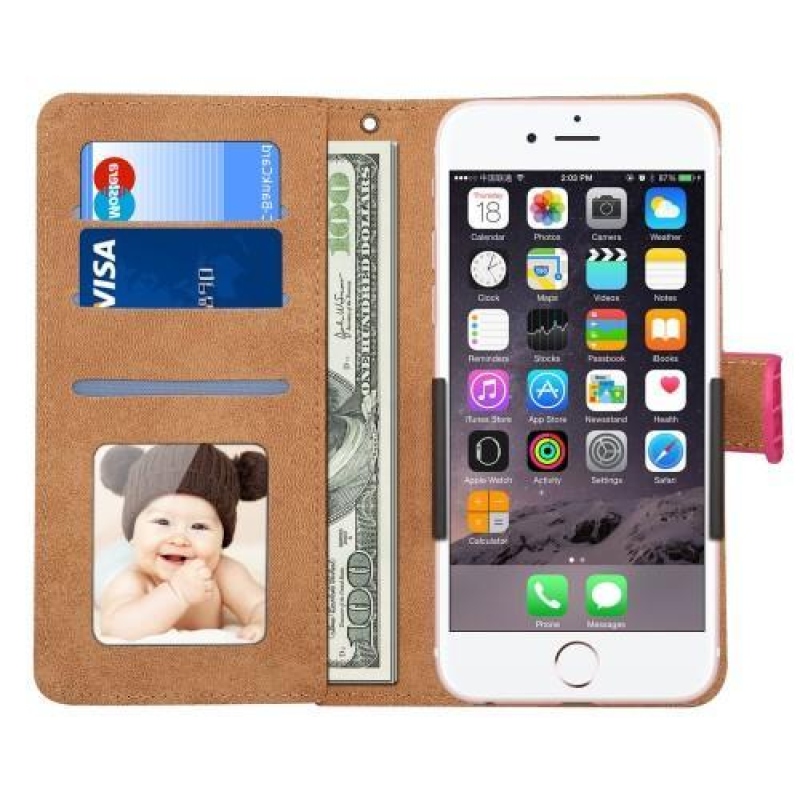 Crocostyle PU bőr univerzális tok 16,3 x 8,3 x 0,8 cm méretű mobiltelefonokhoz - rózsaszínű