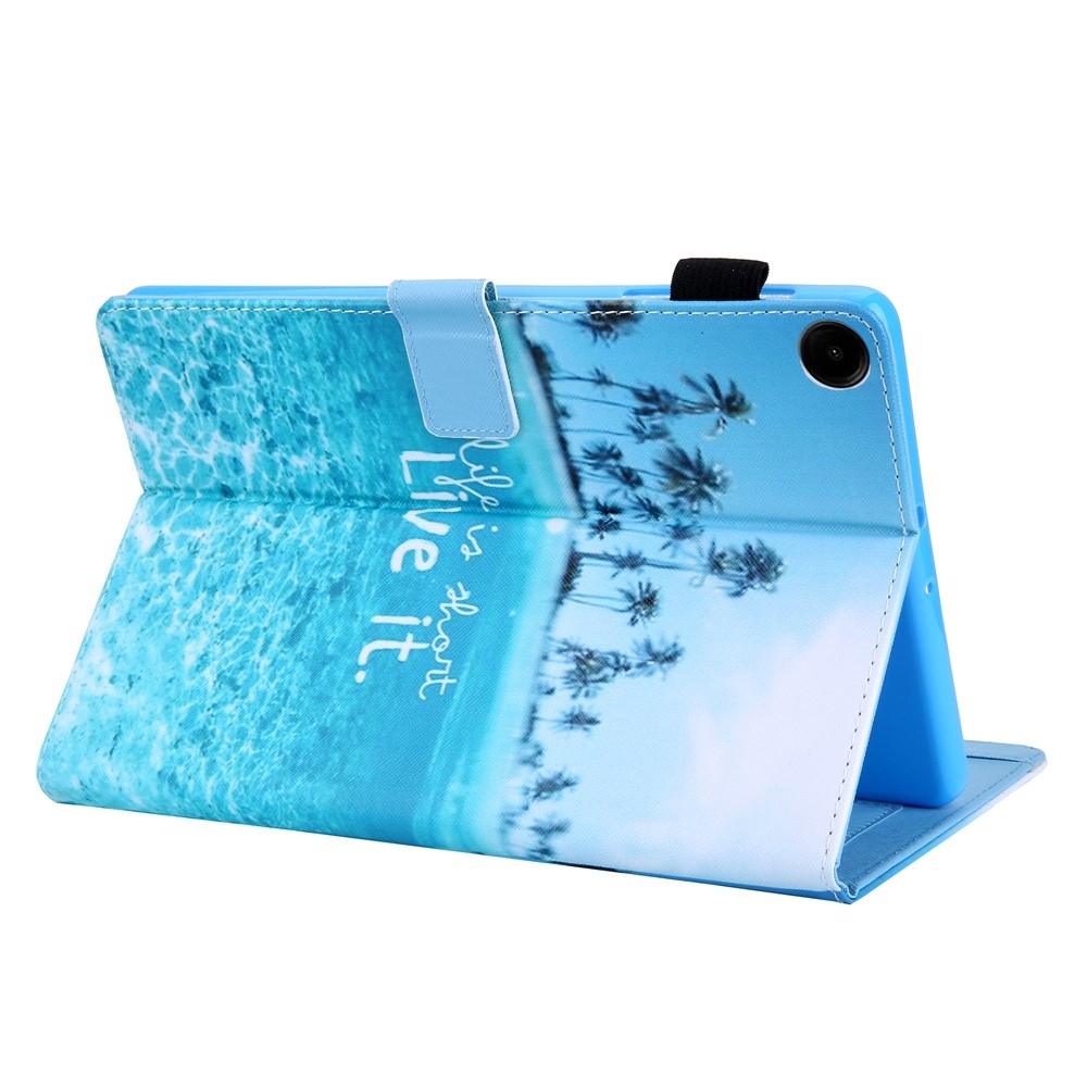 Kereszt alakú, intelligens záró tok Samsung Galaxy Tab A11/Tab A9 készülékhez - tengerpart és tenger