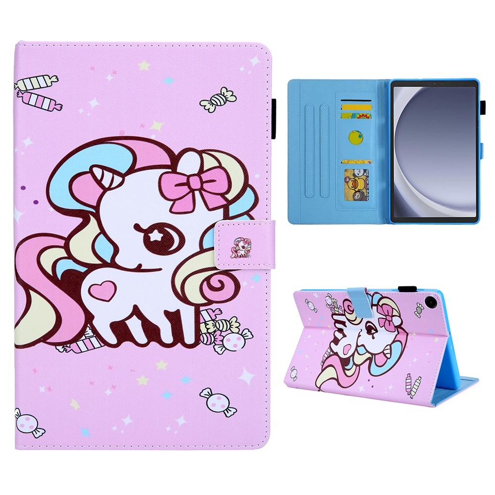 Kereszt alakú, intelligens záró tok Samsung Galaxy Tab A11/Tab A9 - póni és édesség