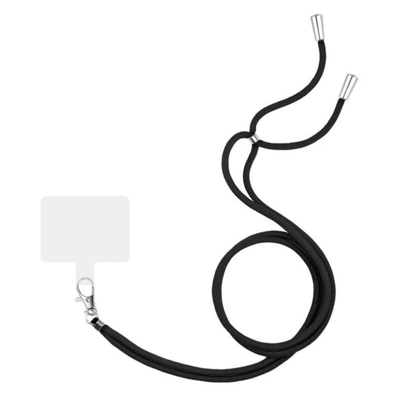 Kereszt állítható nyaklánc kártyával - fekete