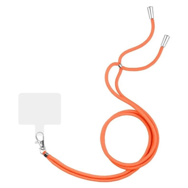 Kereszt állítható nyaklánc kártyával - narancssárga