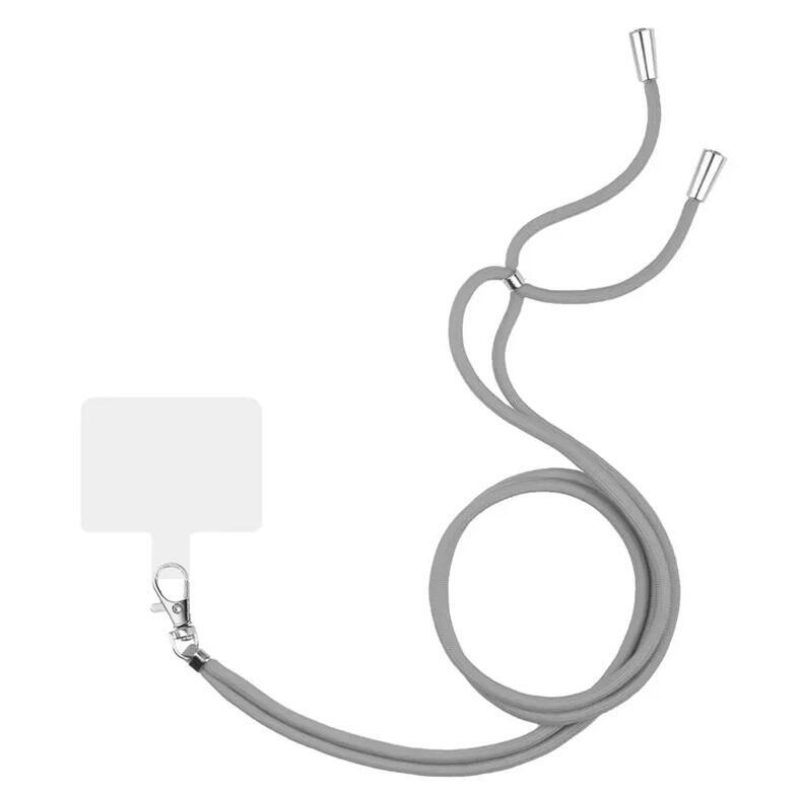 Kereszt állítható nyaklánc kártyával - szürke