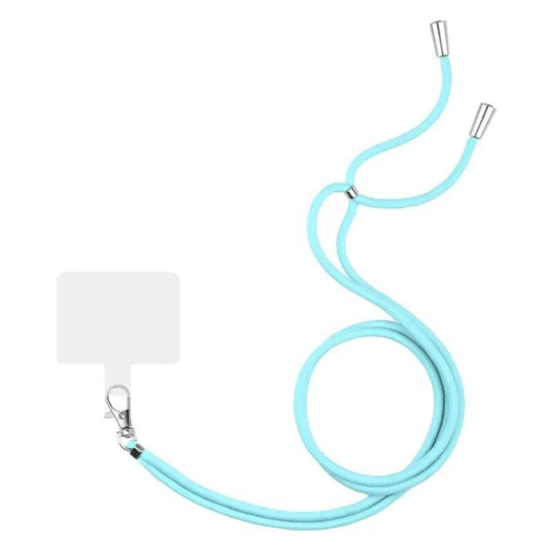 Kereszt állítható nyaklánc kártyával - világoskék színben