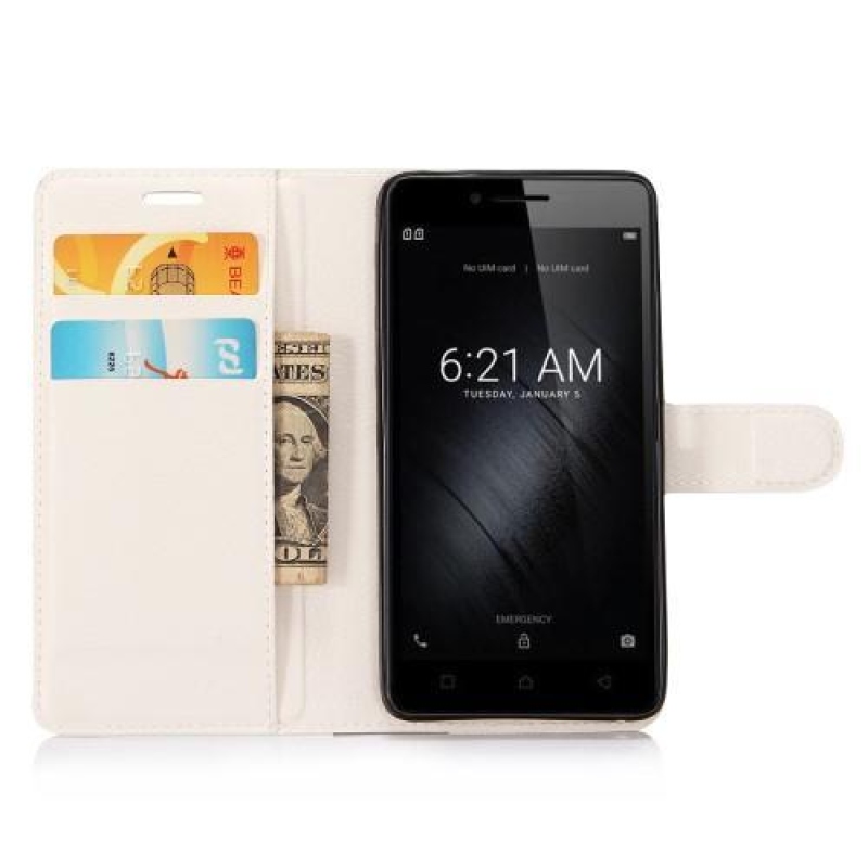 Kereszt PU bőr tok Huawei P10-hez - fehér