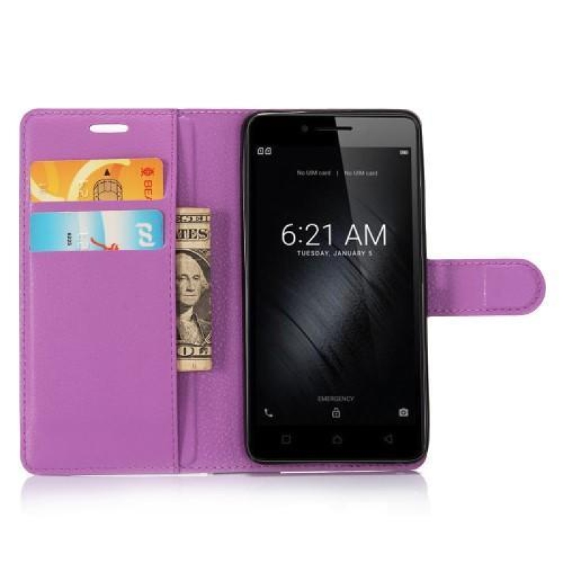 Kereszt PU bőr tok Huawei P10-hez - lila