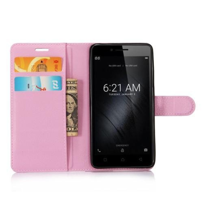 Kereszt PU bőr tok mobiltelefonhoz Huawei P10 - rózsaszín