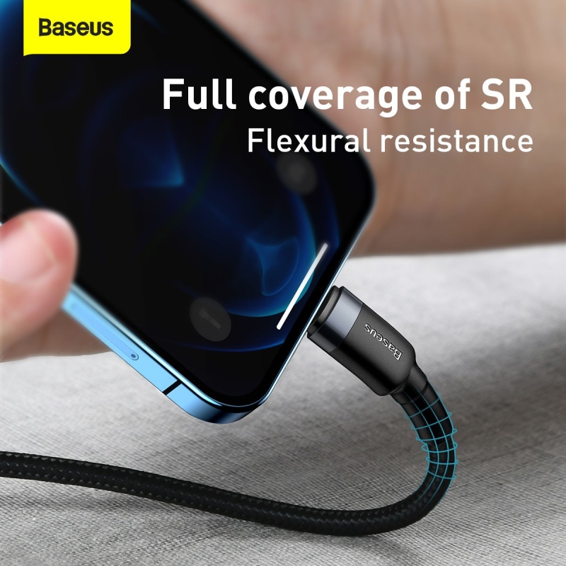 Baseus Cafule adatkábel USB-C - világítás 20W 1m szürke/fekete