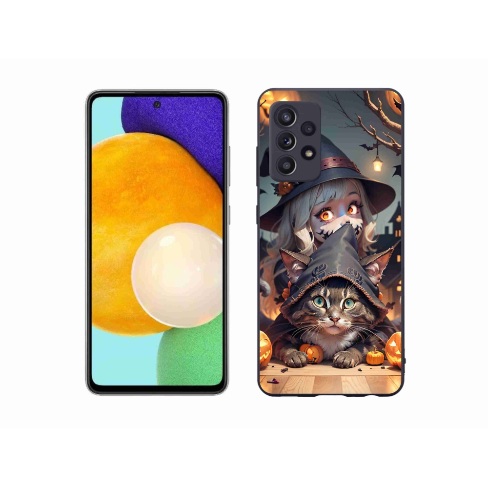 Zselés borítás mmCase Samsung Galaxy A52s 5G - boszorkány macskával
