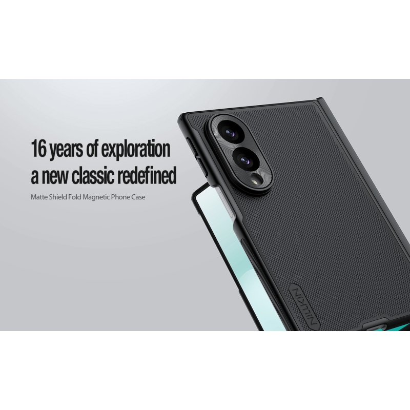 Nillkin Super Frosted FOLD mágneses hátlap a Samsung Galaxy Z Fold 8-hoz, átlátszó fekete