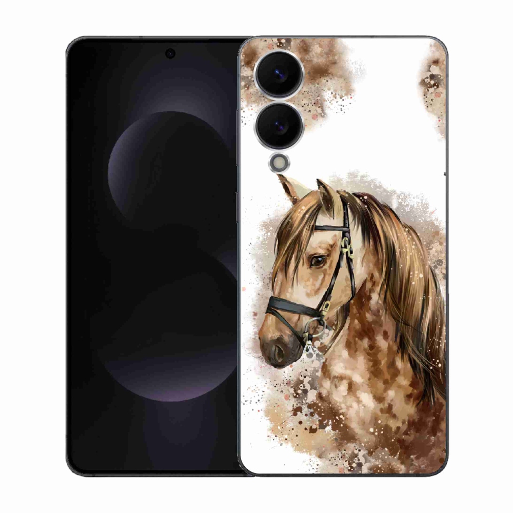 Gél borítás mmCase Samsung Galaxy S25 Edge készülékhez - barna rajzfilm ló