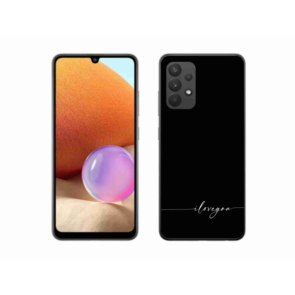 Gél borítás mmCase Samsung Galaxy A32 4G - I love you fekete háttérrel