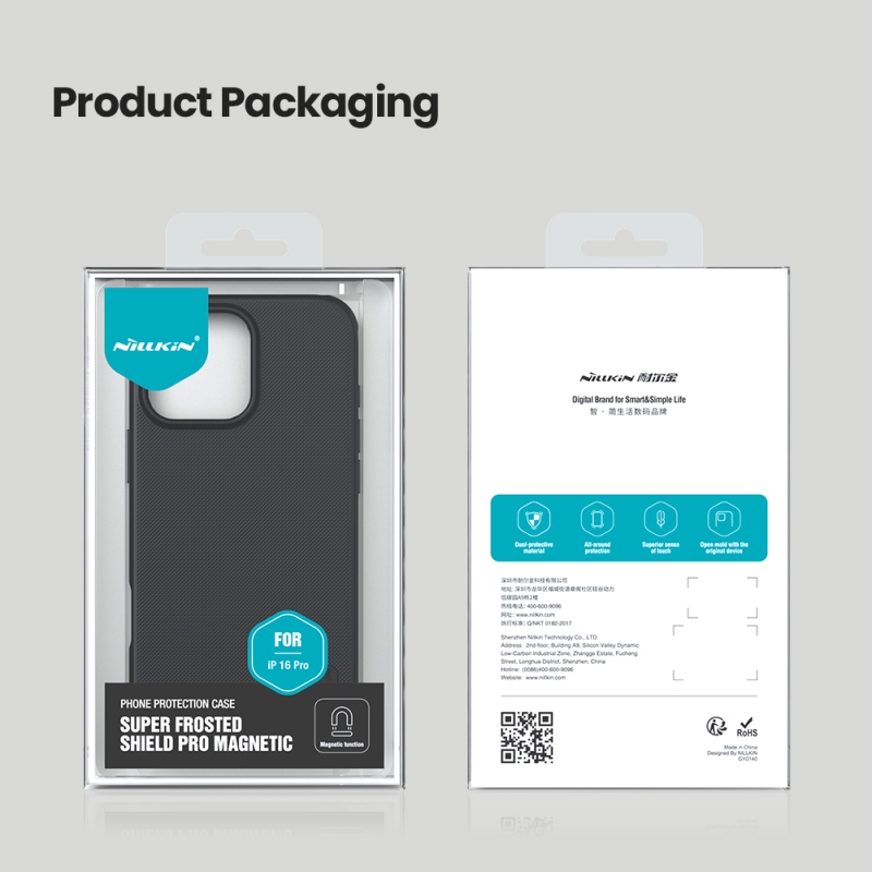 Nillkin Super Frosted PRO mágneses hátlap az Apple iPhone 16 Pro készülékhez Fekete