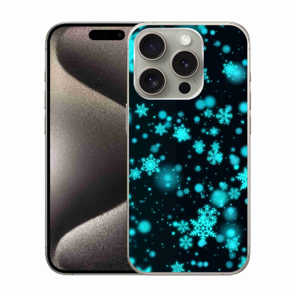 Zselés borítás mmCase iPhone 15 Pro készülékhez - hópelyhek 1
